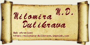 Milomira Dulikrava vizit kartica